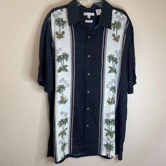 Burma Bibas|100% Rayon|Classic Fit|Palm Trees|Button up|Large - Picture 1 of 9